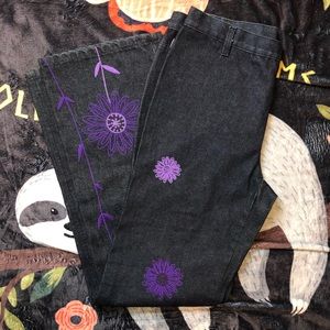 Moschino floral embroidered jeans 12 10 8